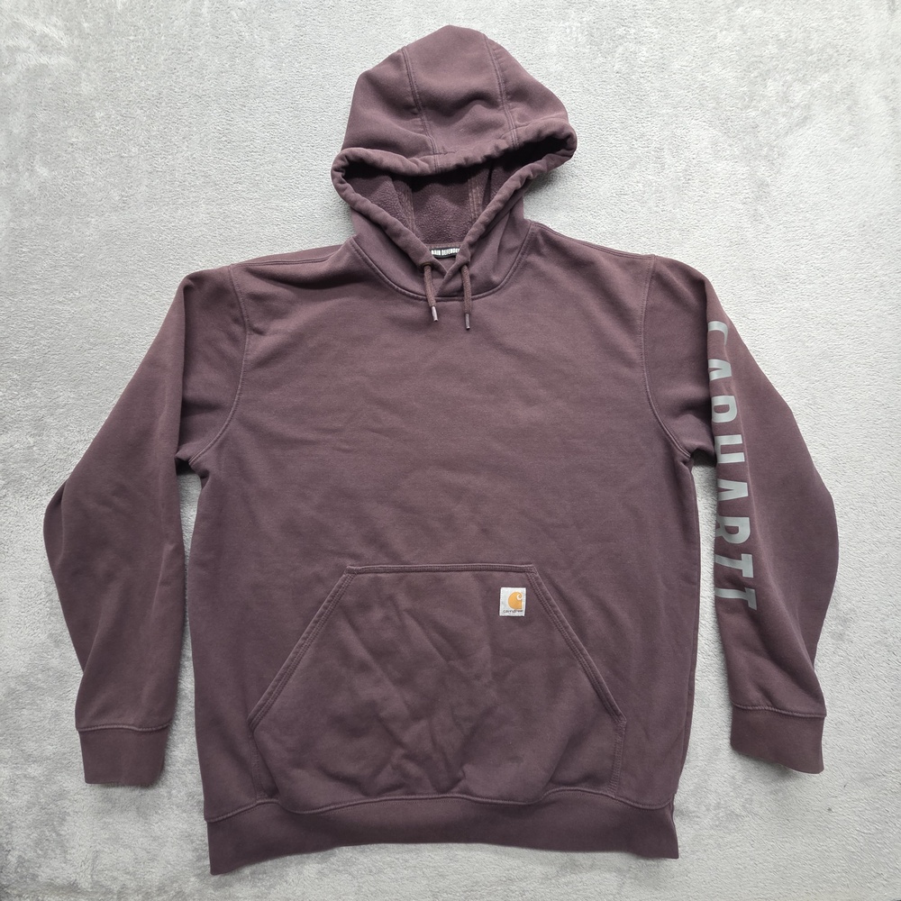 Carhartt Hoodie Mens L Dark Sepia Purple Pullover Hooded Rain Defender